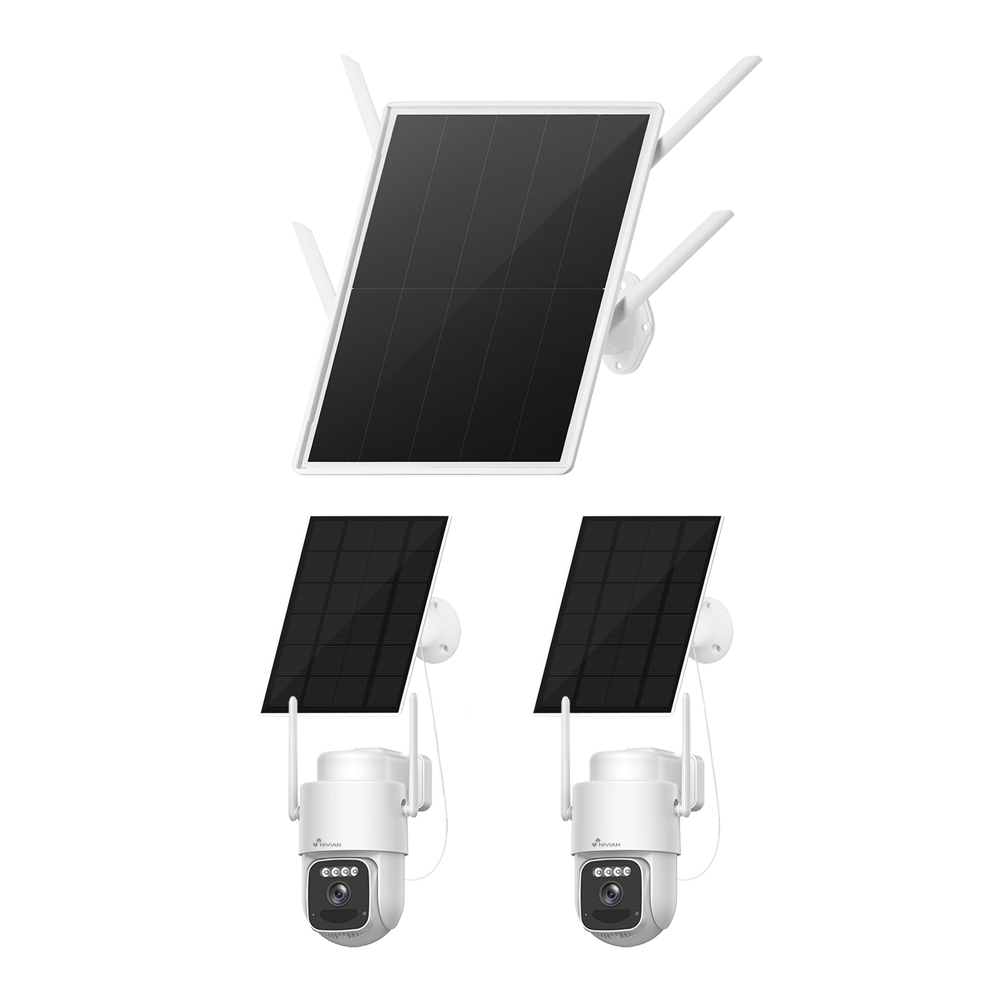 Kit Videovigilância Solar 4G Nivian – 2 Câmaras PT 4 MP